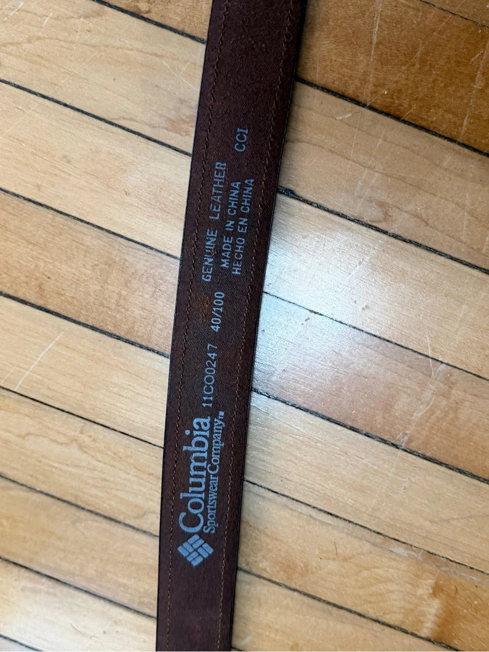 Vintage Y2K Columbia Brown Leather Belt Southwest Woven Tribal Inlay Sz. 40/100